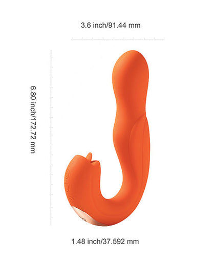 Joi Pro Rotating Head G-Spot Vibrator &amp; Clit Licker w/Remote - Orange