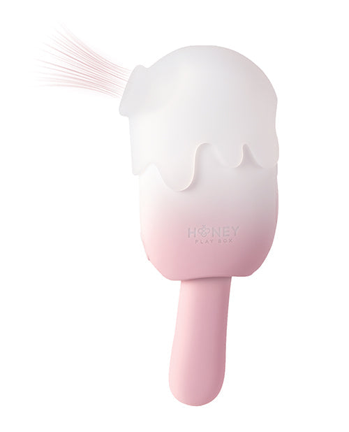 Bite Me Sucking, Tapping &amp; Vibrating Cream Pop Stimulator - Pink/White