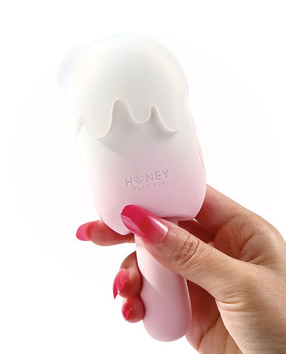 Bite Me Sucking, Tapping &amp; Vibrating Cream Pop Stimulator - Pink/White