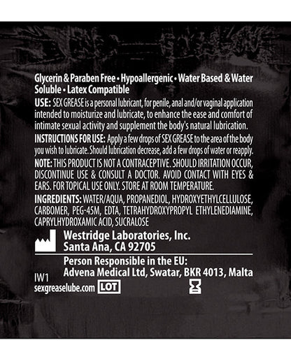 Sex Grease Water Based - 8.5 oz Bottle