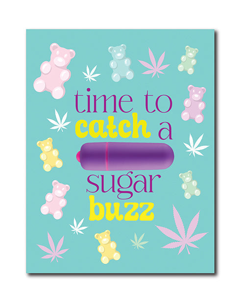 420 Foreplay Sugar Buzz Greeting Card w/Rock Candy Vibrator &amp; Fresh Vibes Towelettes