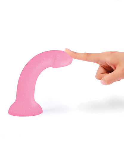 Love to Love Anal Dildo | Curved Suction Cup Dildo | Dildolls Glitzy Glitter Pink Dildo