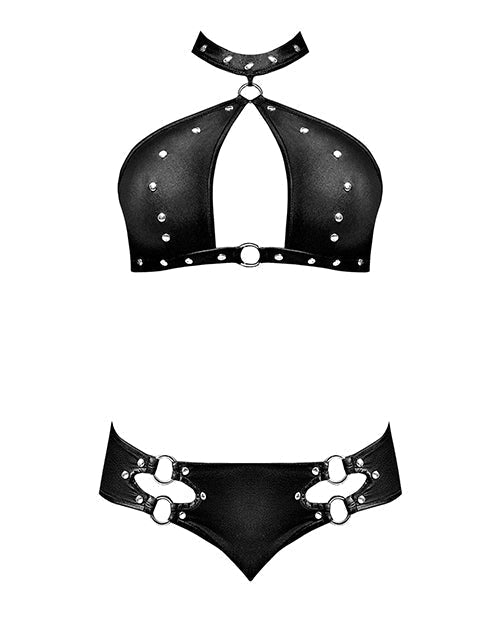 Lust Juno Top w/Velcro Choker Neck &amp; Mini Short Black  S/M