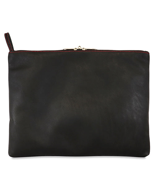 Sultra Leather Toy Bag w/lockable Pullers &amp; Inside Pockets - Black
