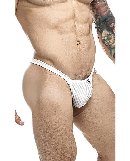 Male Basics Y Buns Thong White Sheer XL