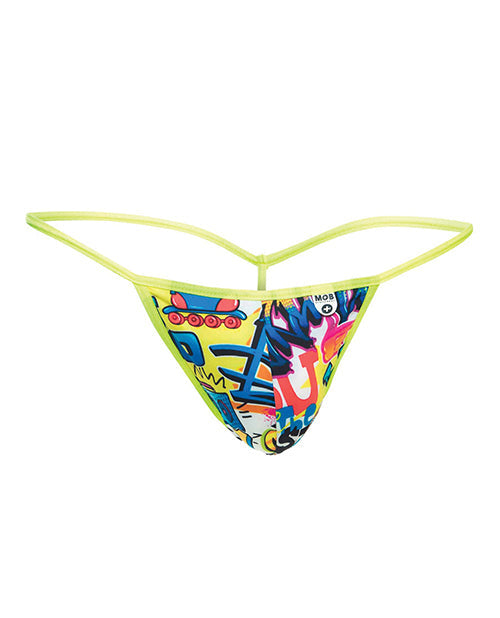 Male Basics Sinful Hipster Music T Thong G-String Blue Print SM