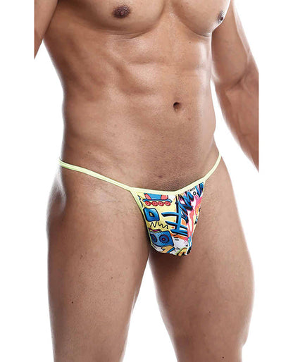 Male Basics Sinful Hipster Music T Thong G-String Blue Print XL