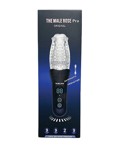 Male Rose Pro Thrusting Rotating &amp; Vibrating 3D Masturbator - Black