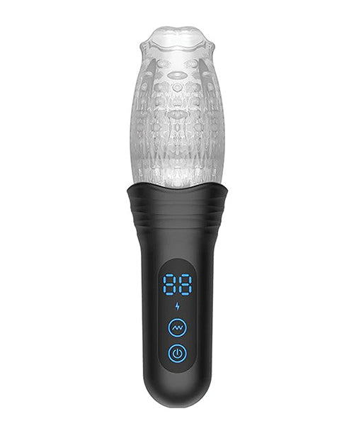 Male Rose Pro Thrusting Rotating &amp; Vibrating 3D Masturbator - Black