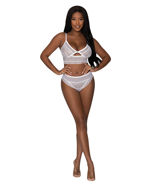 Modern Romance Bralette &amp; Cheeky Hipster White S/M