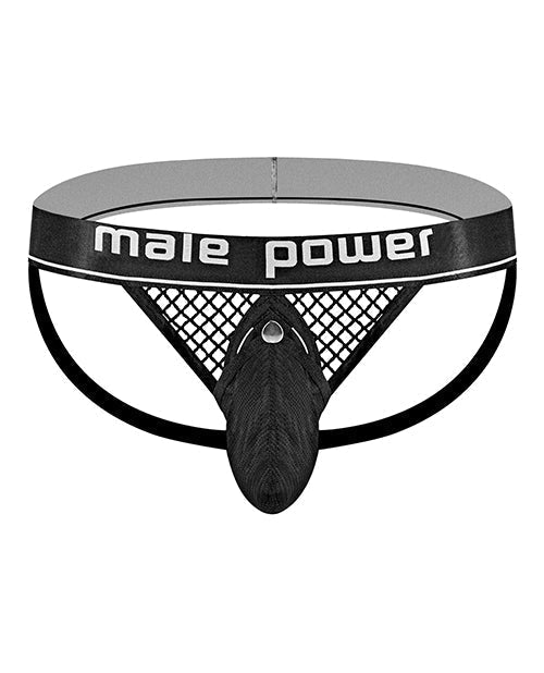 Cock Pit Fishnet Cock Ring Jock Black L/XL