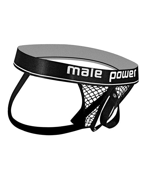 Cock Pit Fishnet Cock Ring Jock Black S/M