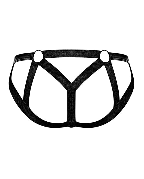 Cage Matte Strappy Ring Jock Black S/M