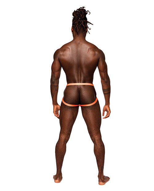 Rude Awakening Mesh Ring Jock Neon Orange S/M