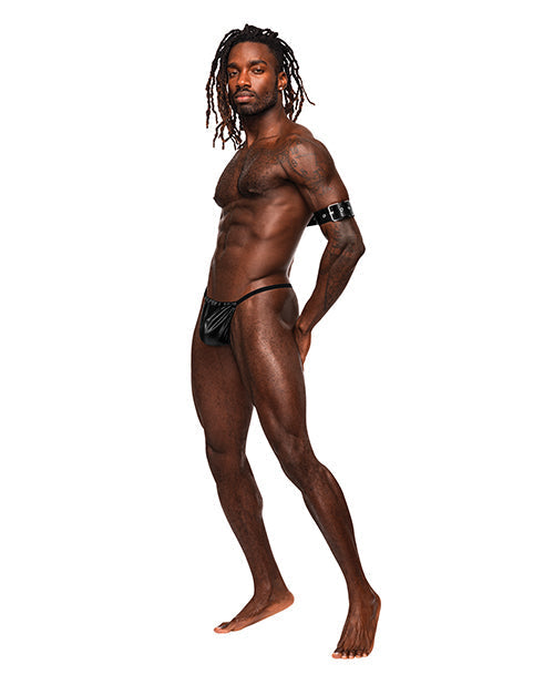 Pisces PU Leather Bicep &amp; Back Harness Black O/S