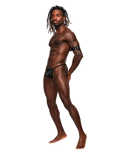 Pisces PU Leather Bicep &amp; Back Harness Black O/S