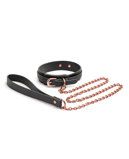 Bondage Couture Collar &amp; Leash - Black
