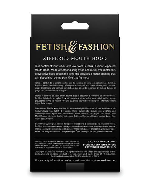 Fetish &amp; Fashion Zippered Mouth Hood - White