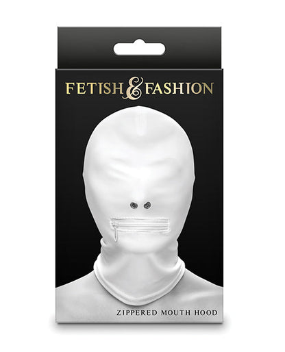 Fetish &amp; Fashion Zippered Mouth Hood - White