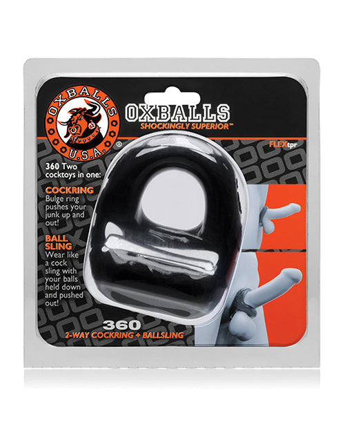 Oxballs 360 Cock Ring &amp; Ballsling - Black