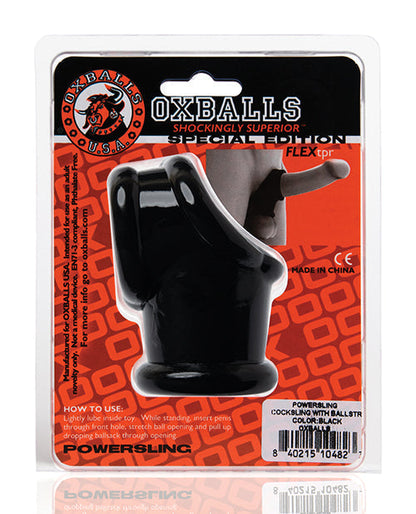 Oxballs Powerballs Cocksling &amp; Ball Stretcher - Black