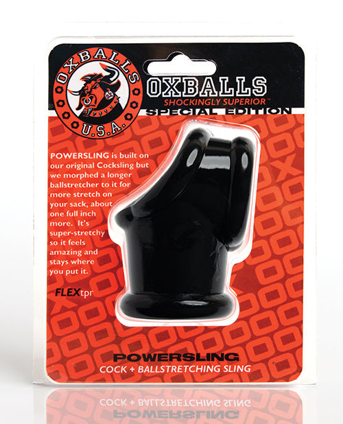 Oxballs Powerballs Cocksling &amp; Ball Stretcher - Black