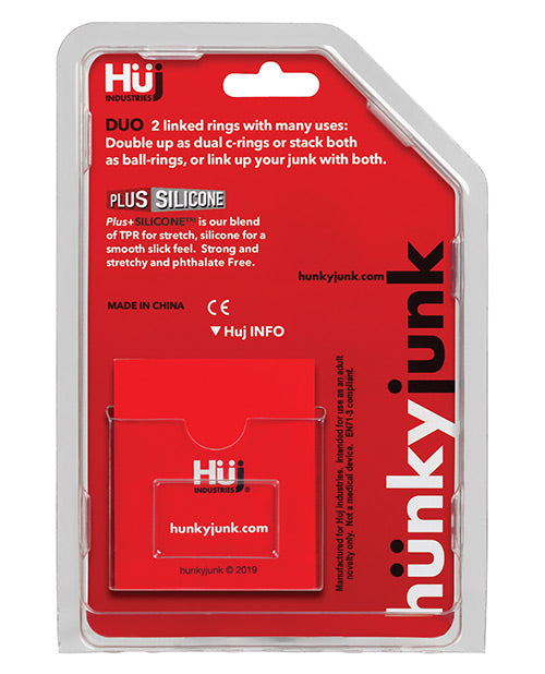 Hunky Junk Duo Linked Cock &amp; Ball Rings - Cobalt