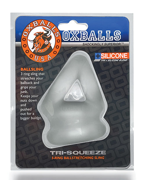 Oxballs Tri Squeeze Cocksling &amp; Ballstretcher - Clear Ice