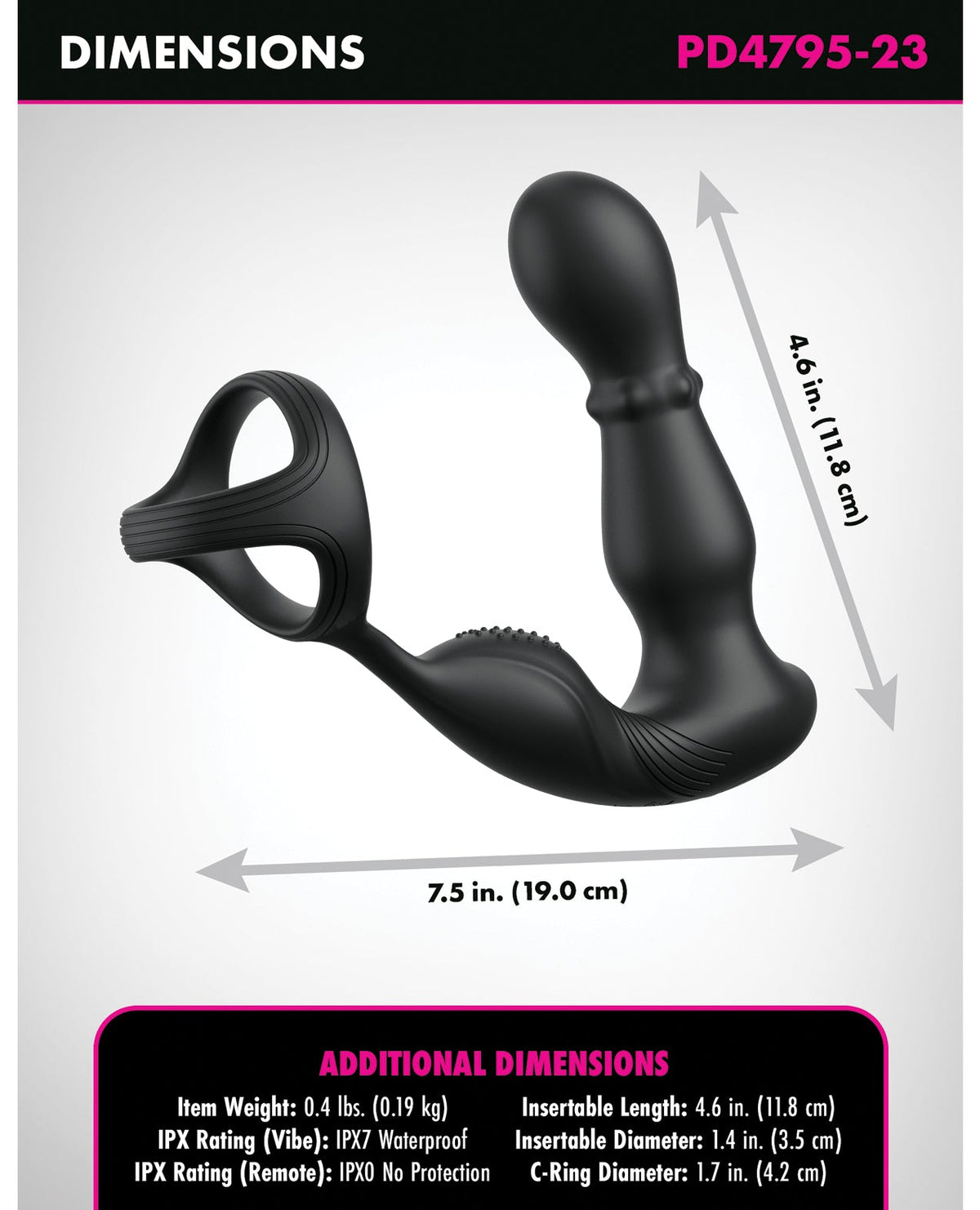 Anal Fantasy Elite Ass-Gasm Slide &amp; Glide P-Spot Stimulator - Black