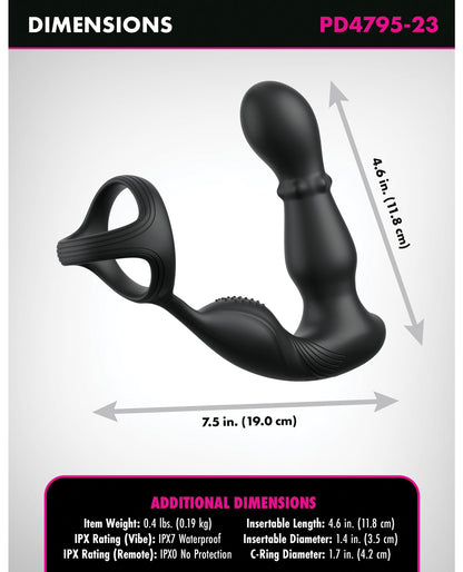 Anal Fantasy Elite Ass-Gasm Slide &amp; Glide P-Spot Stimulator - Black