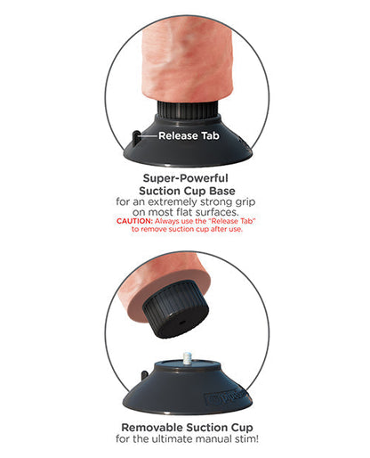 King Cock 7" Big Dildo | Vibrating Dildo | Flesh Suction Cup Dildo | Large Dildo