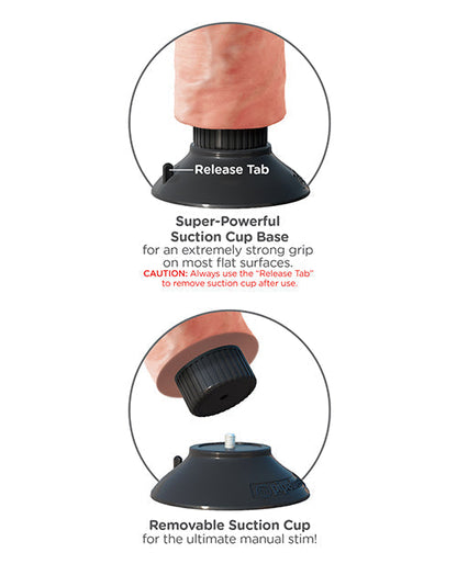 King Cock 9" Big Dildo | Vibrating Dildo | Flesh Suction Cup Dildo | Waterproof Realistic Dildo