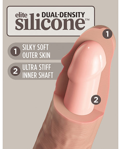 King Cock Elite Large Dildo | Light 6" Big Dildo | Dual Density Silicone Suction Cup Dildo