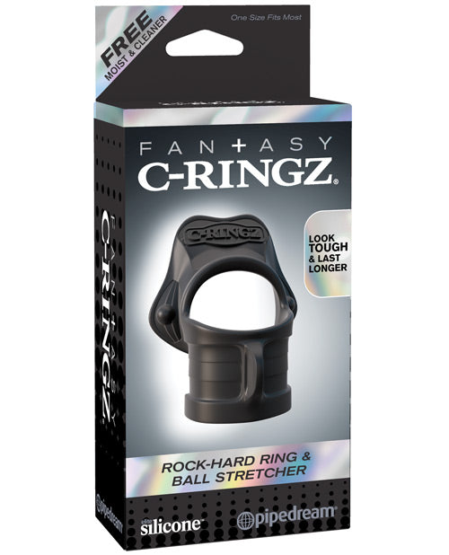 Fantasy C-Ringz Rock Hard Ring &amp; Ball Stretcher - Black