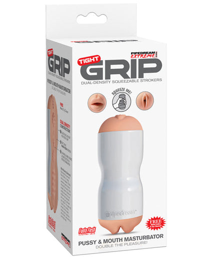 PDX Extreme Tight Grip Dual Density Squeezable Strokers - Pussy &amp; Mouth