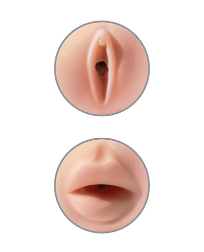 PDX Extreme Tight Grip Dual Density Squeezable Strokers - Pussy &amp; Mouth