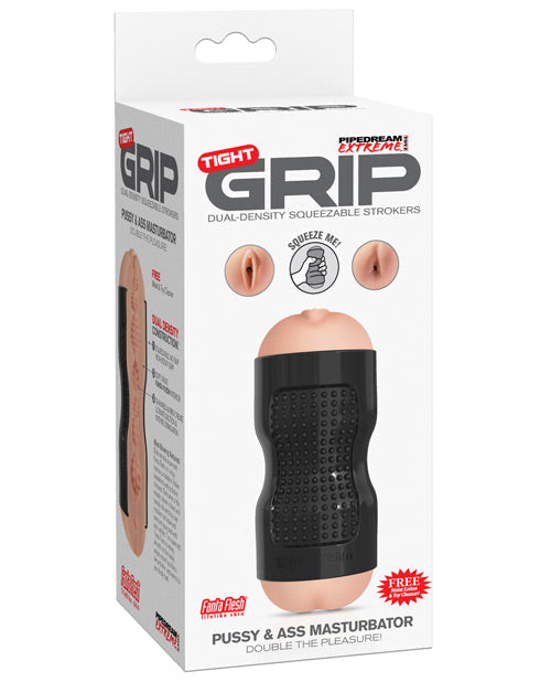 PDX Extreme Tight Grip Dual Density Squeezable Strokers - Pussy &amp; Ass