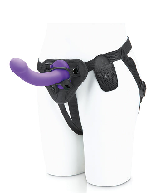 Pegasus 6" Rechargeable Curved Peg w/Adjustable Harness &amp; Remote Set - Purple