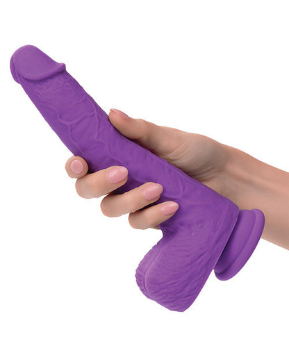 Silicone Studs Rechargeable Gyrating &amp; Thrusting Vibrator - Purple