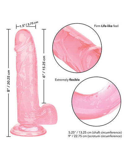 Size Queen 6" Big Dildo | Pink Dildo | Suction Cup Dildo | Realistic Dildo | Large Dildo