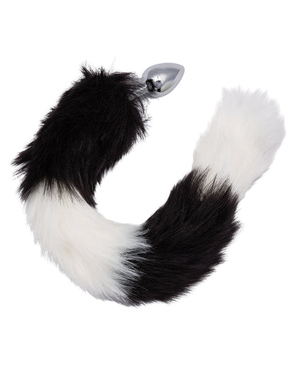 Running Wild Black &amp; White Tail Metallic Anal Probe