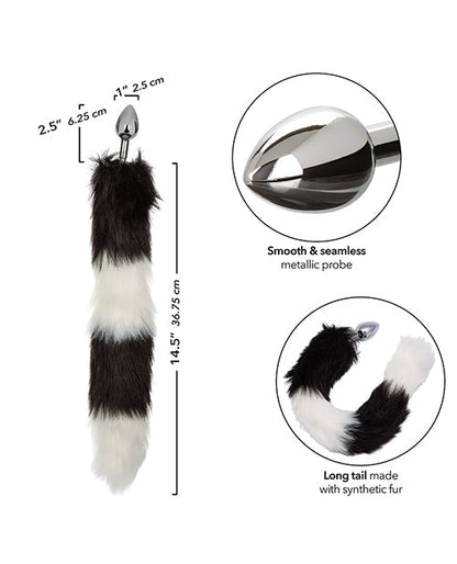 Running Wild Black &amp; White Tail Metallic Anal Probe