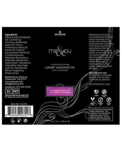 Sensuva Me &amp; You Massage Oil - 4.2 oz Sweet Secrets