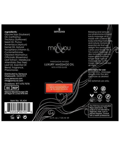Sensuva Me &amp; You Massage Oil - 4.2 oz Island Passion