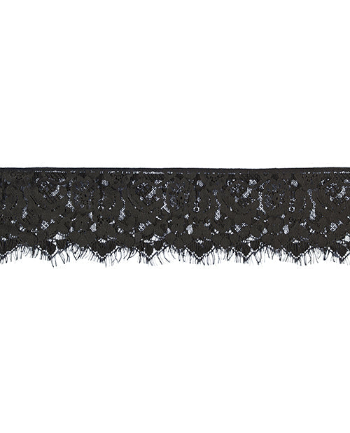 Shots Ouch Black &amp; White Lace Mask w/Elastic Straps - Black