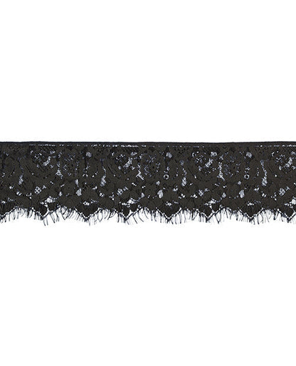 Shots Ouch Black &amp; White Lace Mask w/Elastic Straps - Black