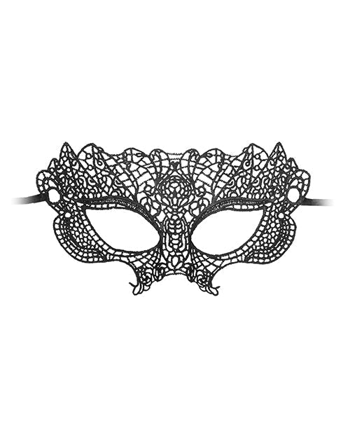 Shots Ouch Black &amp; White Lace Eye Mask - Princess Black