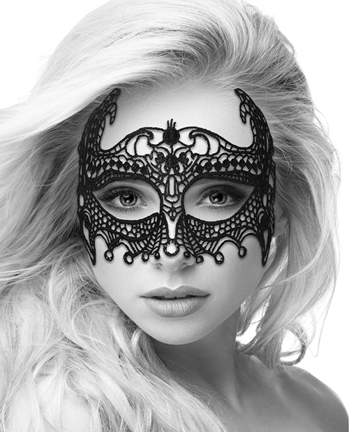 Shots Ouch Black &amp; White Lace Eye Mask - Empress Black
