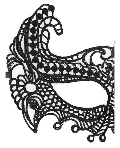 Shots Ouch Black &amp; White Lace Eye Mask - Empress Black