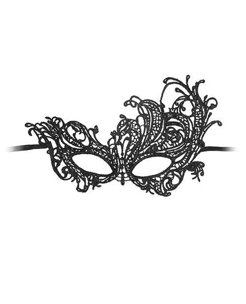 Shots Ouch Black &amp; White Lace Eye Mask - Royal Black
